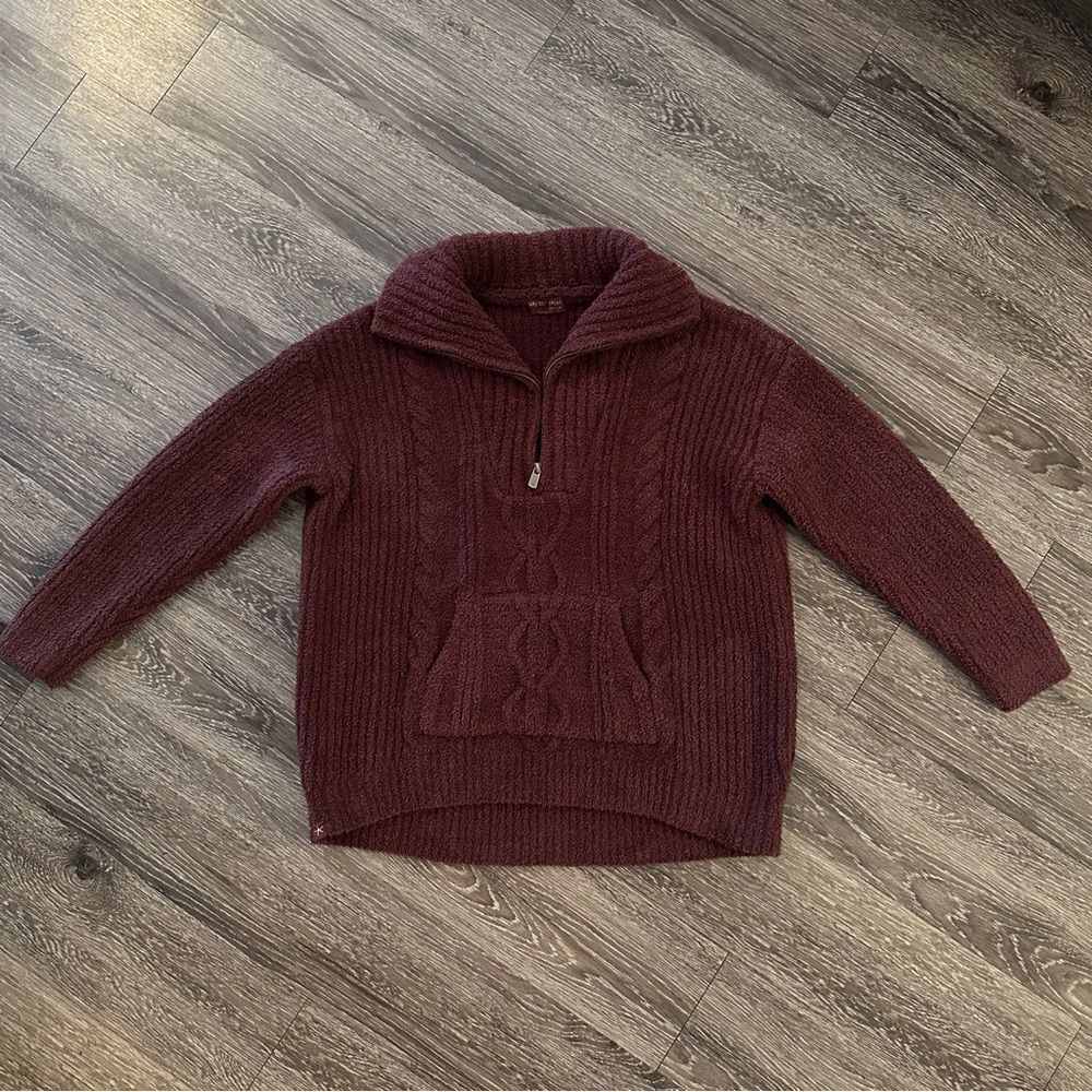 Barefoot Dreams CozyChic Cable Half-Zip Pullover